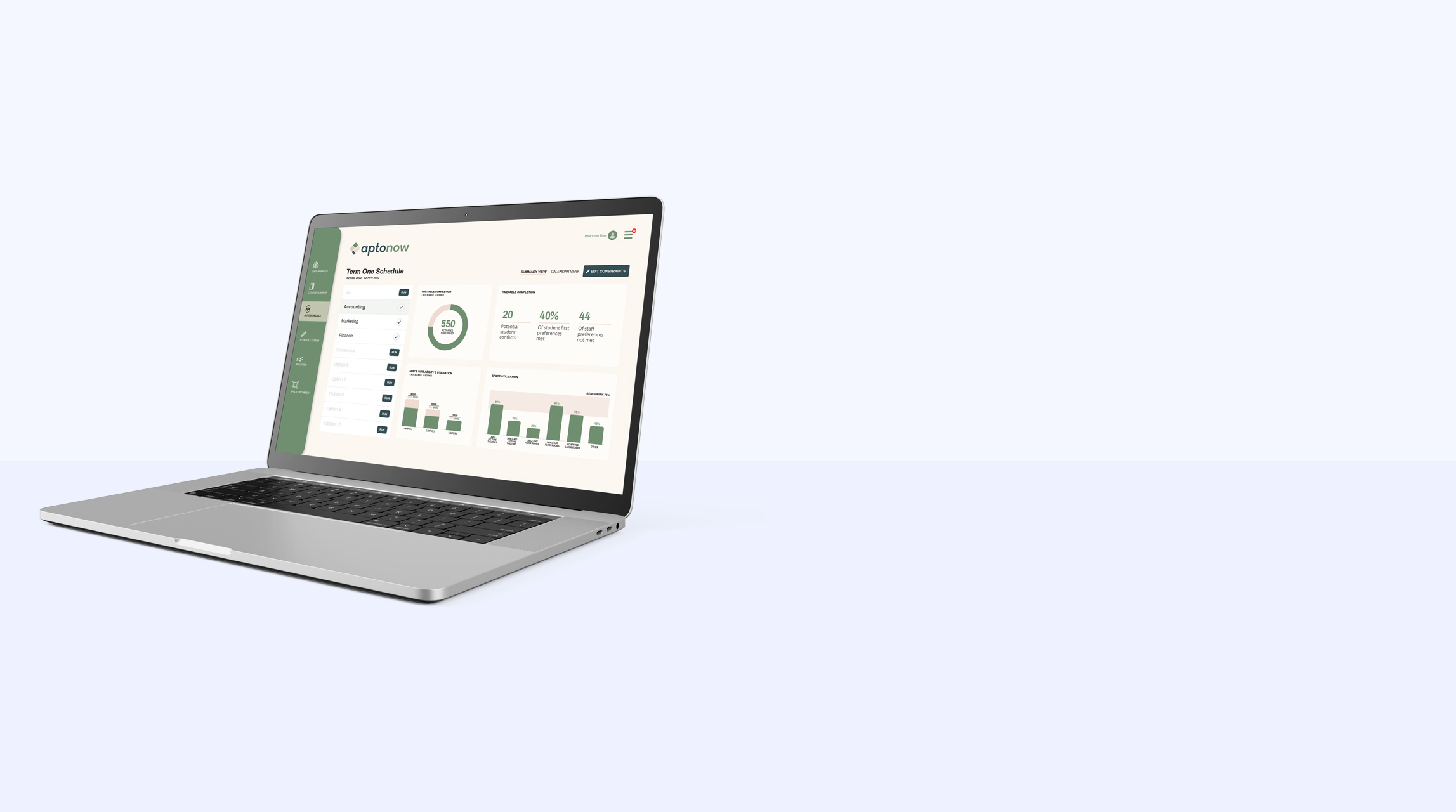 Custom SaaS Software Developed for AptoNow University Timetable Management