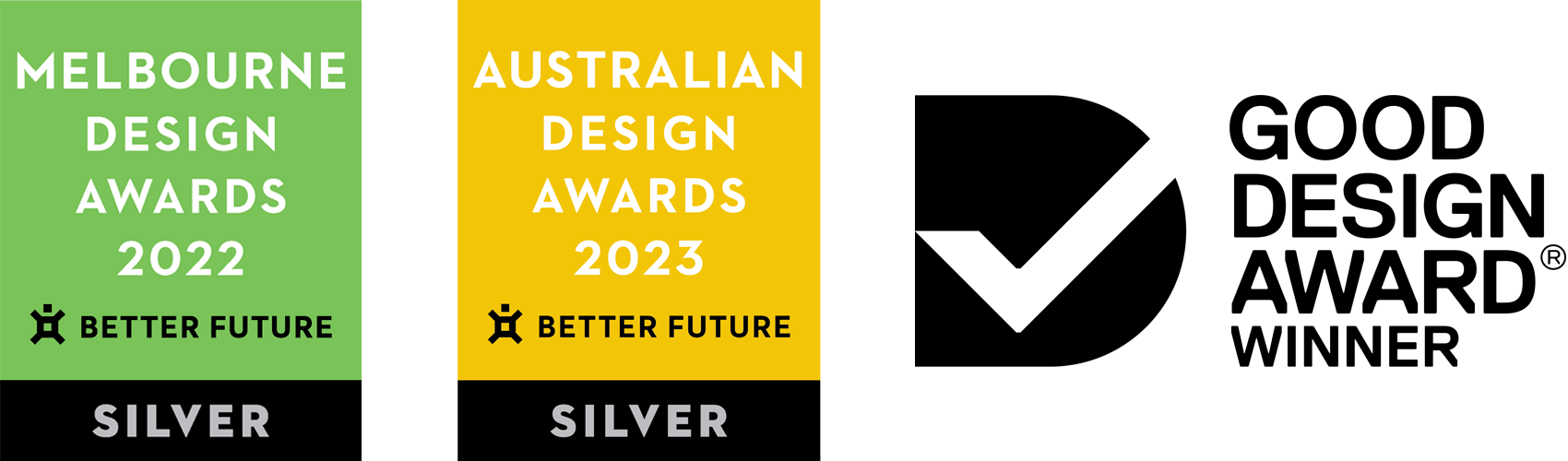 Three awards recognising MediSPhere's excellent software design: Melbourne Design Awards, Australian Design Awards and Good Design Award.